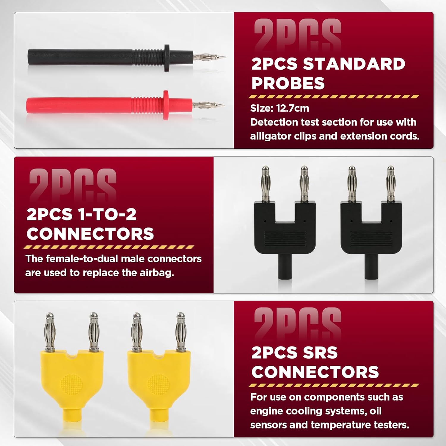 Automotive Circuit Test Leads Kit 104 Pieces, Multimeter Multi Function Electric Probe Test Kit with Black Carrying Case Test Lead Set Wire Connectors Adapter Cables (104)