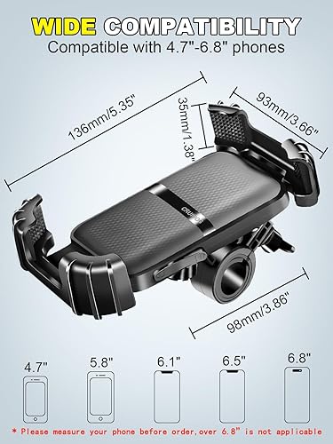 Miniatura 5 de Soporte de teléfono para motocicleta, soporte de teléfono para manillar para bicicleta, rotación de 360, abrazadera de teléfono envuelta de