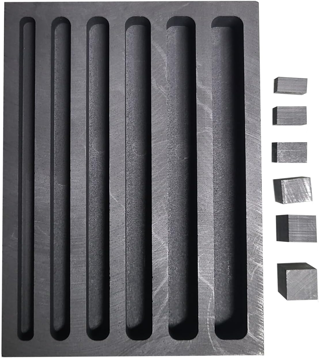 OTOOLWORLD Gold Silver Graphite Ingot Mold Mould Crucible for Melting Casting Refining, Long Strip Graphite Mold (6 Strips 110x80x15MM(Inner Photo Sizes))