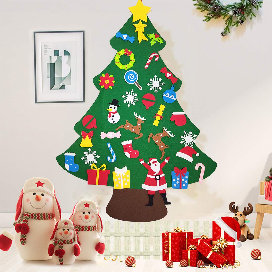 Amazon.co.jp: クリスマス 飾り 壁掛け フェルトクリスマスツリー