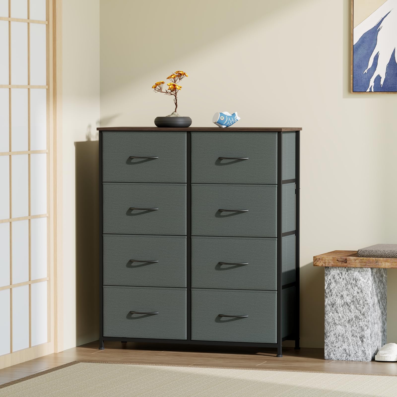 Amazon｜Somdot チェスト タンス 収納 引き出し 布製 洋服タンス