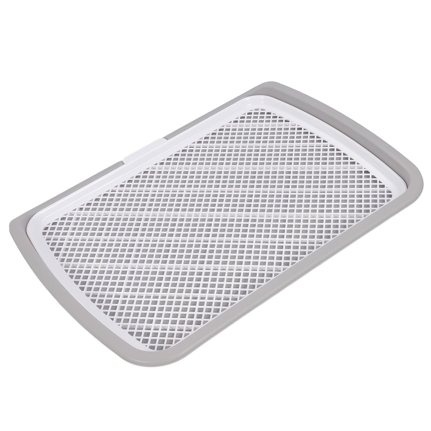 Puppy Potty Training Tray, Detachable Washable Mesh Stand, Low Entry Design for Small Breed Dogs, PP Polypropylene Toilet Box (Gray)