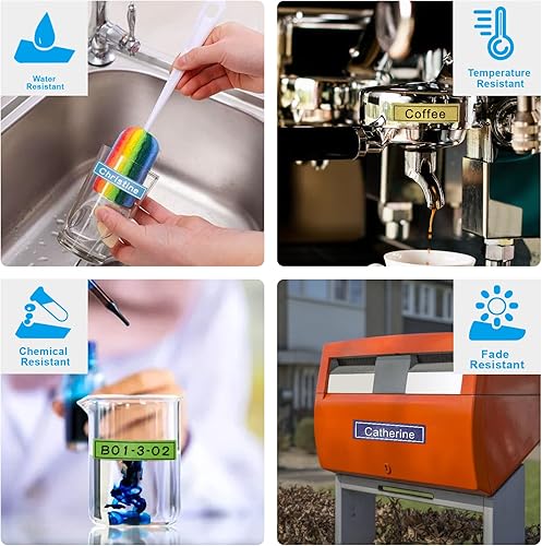 Miniatura 5 de 6 Pack Compatible with DYMO D1 COLORPOP! Label Tape Replacement for Dymo D1 Label Tape 12mm 0.47(Blue/Pink/Purple/Gold/Green/Yellow Glitter)for Dymo