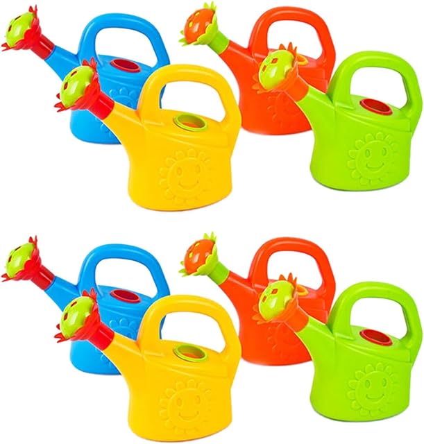 8PCS Plastic Watering Cans Chicken Watering Garden Play Watering Cans Kids Beach Bath Watering Cans Random Color