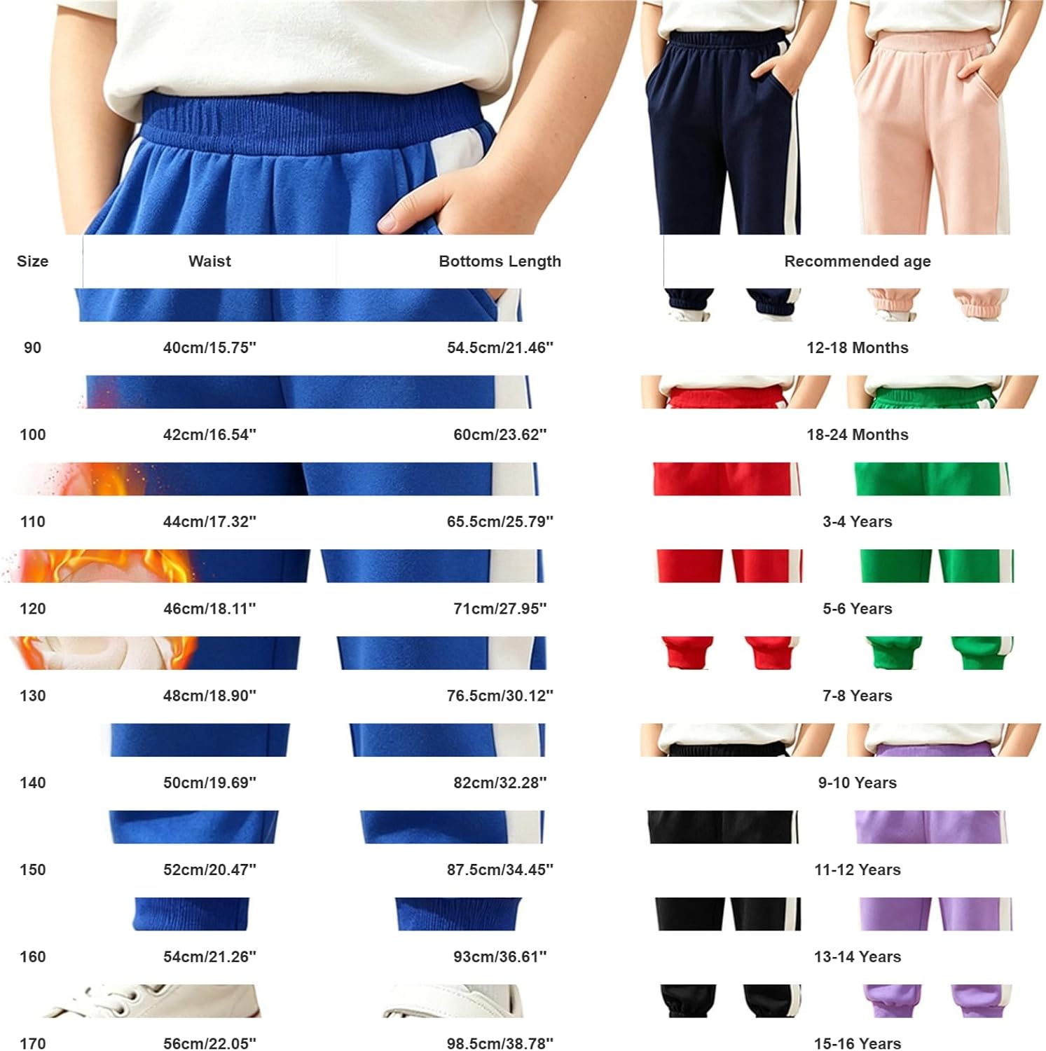 Boys Athletic Joggers Casual Baggy Fleece Harem Sweatpants with Pockets Elastic High Waist Wide Leg Sweat Pants Kids