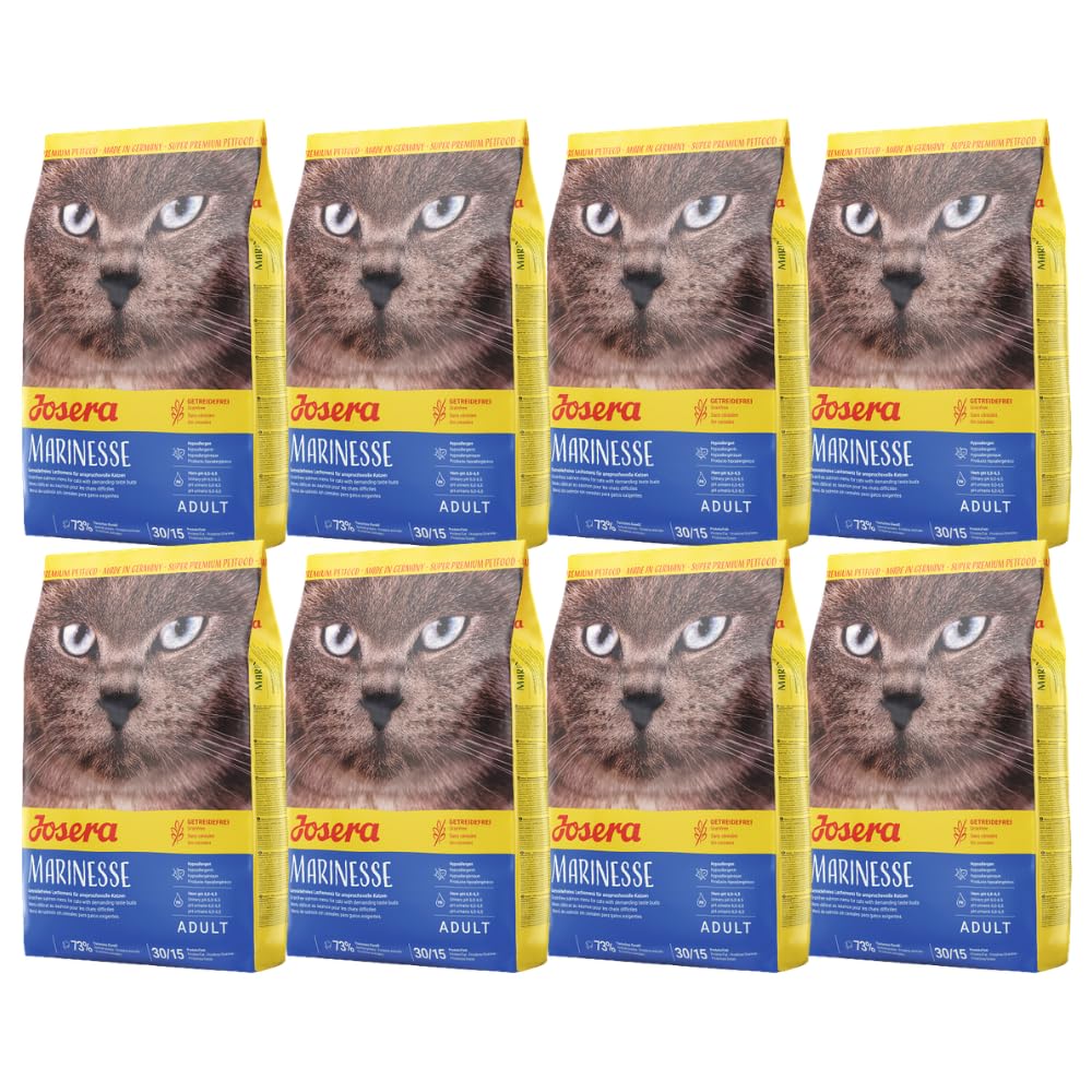 Josera Marinesse complete adult cat food | Grain-free | Single animal protein | Salmon | Hypoallergenic | Sensitive | Anti-Hairball | Urinary pH | 8x0.4kg
