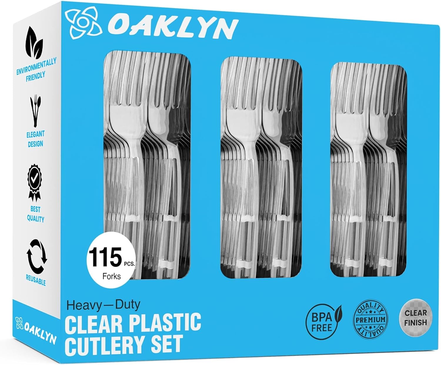 Heavy Duty Clear Plastic Cutlery Forks Bulk Reusable or
