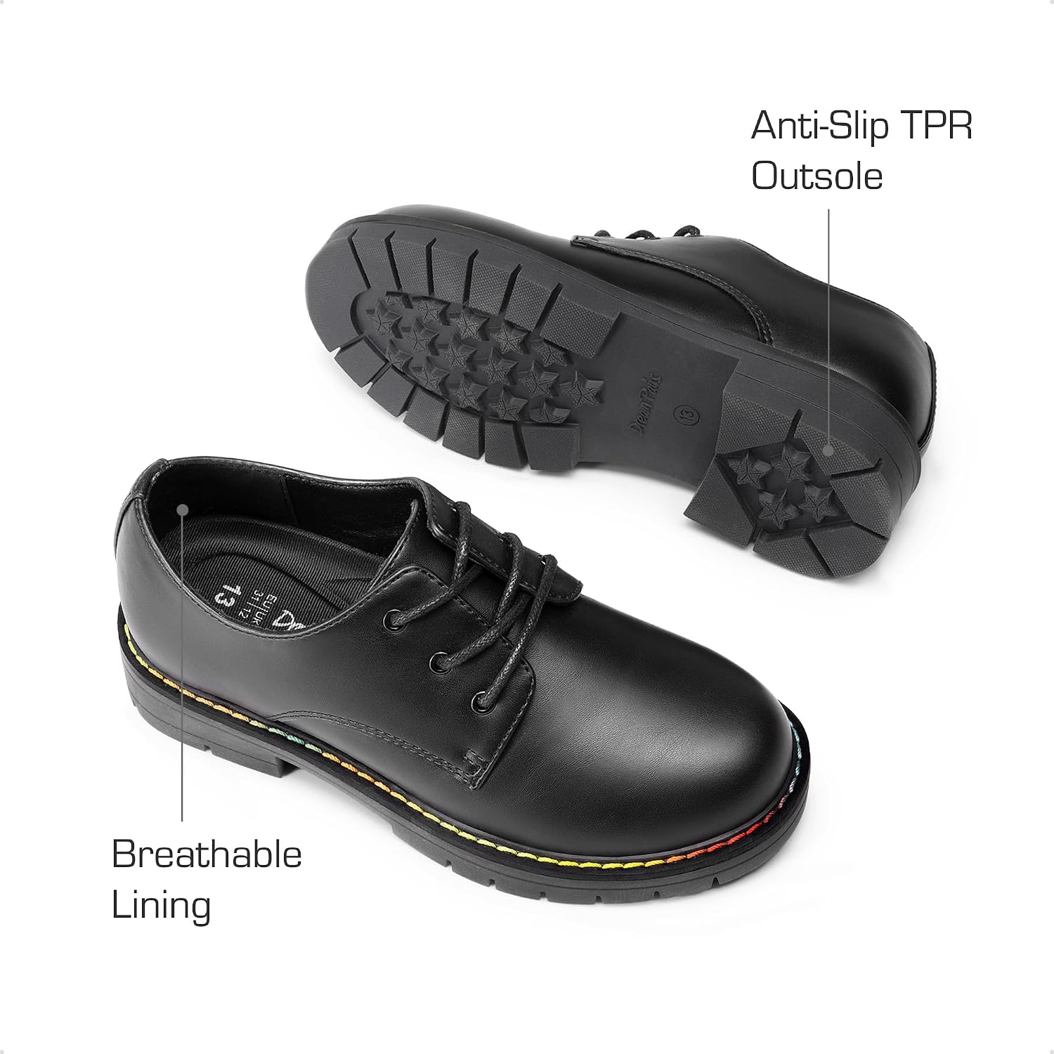 DREAM PAIRS Boys Girls Dress Shoes Kids Uniform Formal Classic Oxfords Lace-up for Toddler Little Big Kid