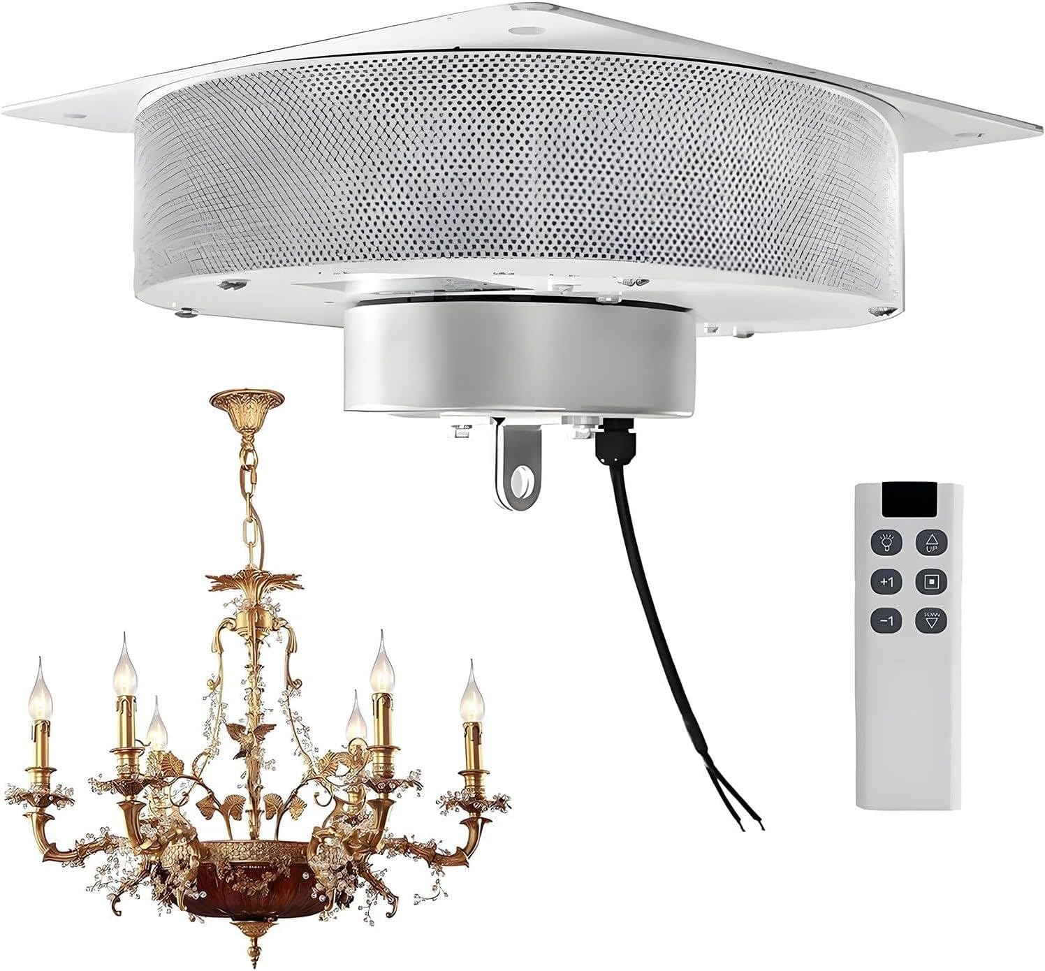 ByBoDi Electric Motor Lamps Lifter,Chandelier Hoist Lifter,2m/min Lifting Speed,Remote Control Chandelier Lift,Remote Control Chandelier Lift,for Altitude Lamps 230kg