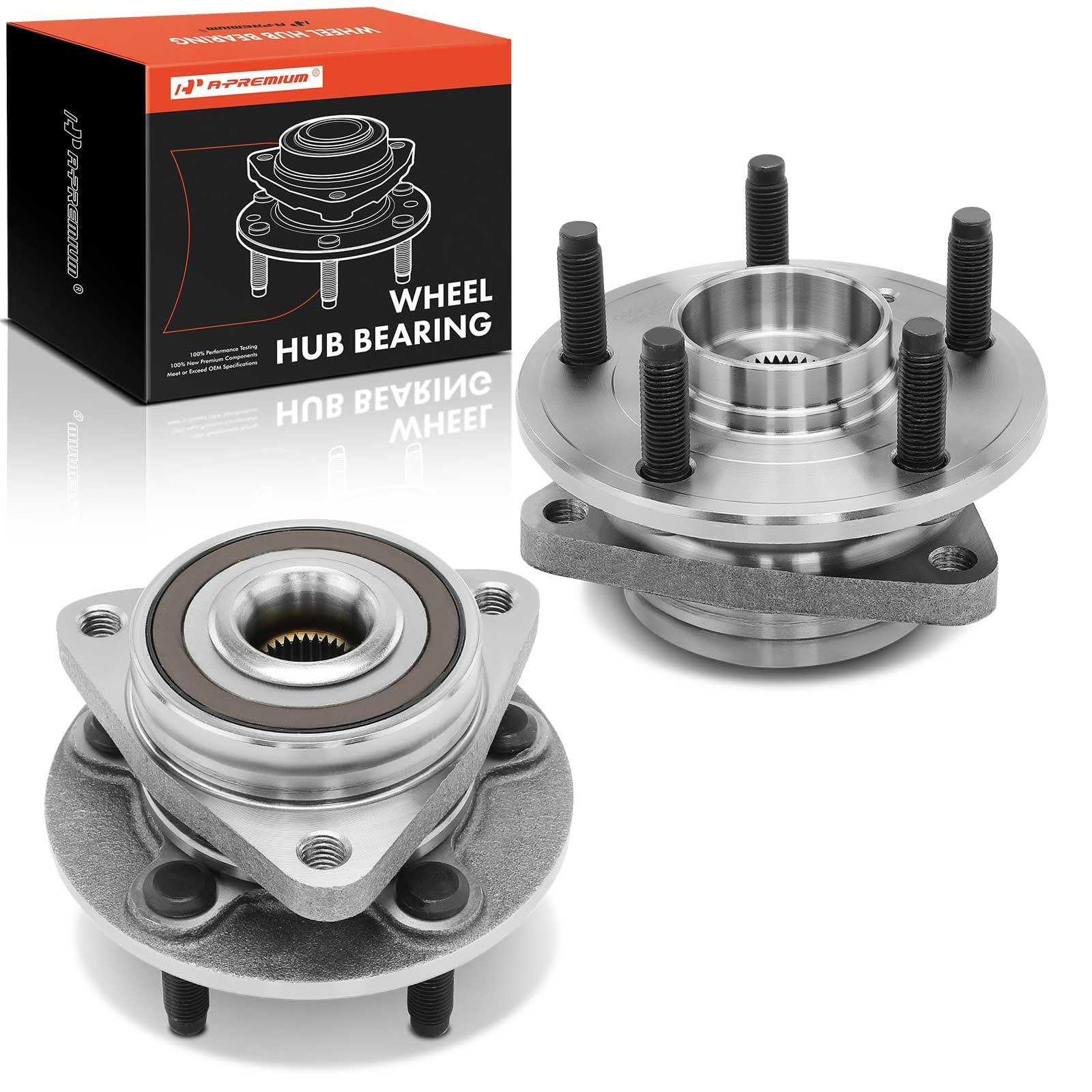 A-Premium [for with 15 inches Wheels] 2 x Front Wheel Bearing and Hub Assembly with 5-Lug Compatible with Chevy Cruze 2011-2015, Cruze Limited 2016