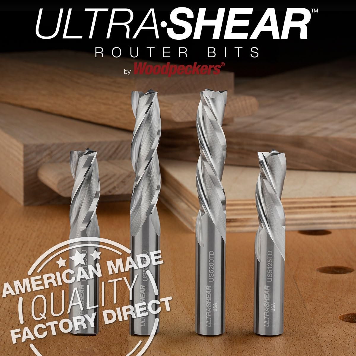 Brocas de enrutador de carburo sólido, CD de 0.5 pulgadas, SH, 2 pulgadas CL, corte hacia abajo, 3 flautas, broca en espiral fabricada en Estados Unidos para CNC, enrutadores de mano y
