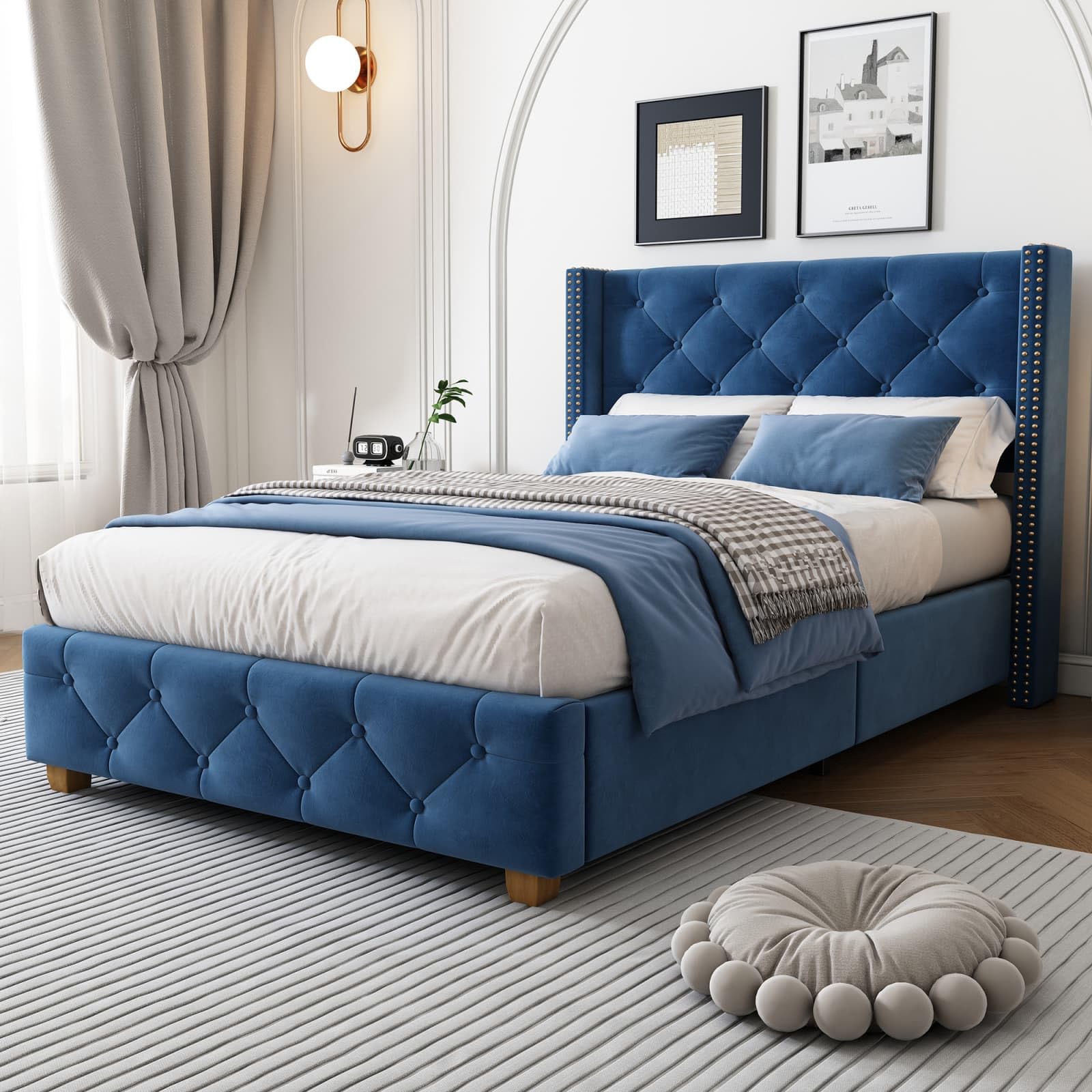 Lit 1 Personne Complet Dunlopillo - Bois Noyer, Sommier Lattes, Matelas Mi-ferme