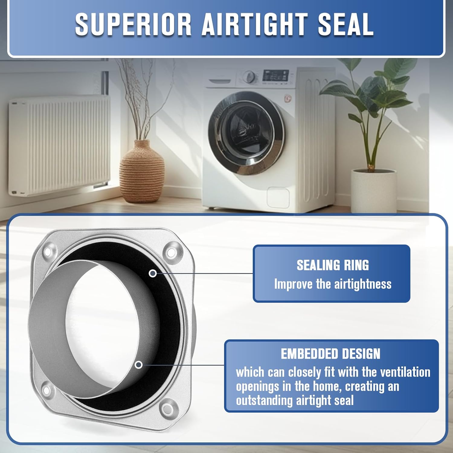 Magnetic Dryer Vent Connector Kit DV180-4 Inch Strong Magnet Dryer Vent Coupling for Quick Disconnect and Cleaning, Secure Dryer Vent Connection with Heavy-Duty Magnetic Lock