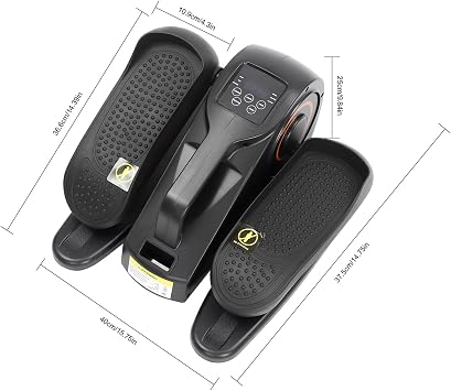 Under Desk Elliptical Machine, Leg Exerciser Seated Elliptical with Display Monitor & Remote Control Foot Pedal Exerciser for Seniors Elliptical Trainer for Home Workout, Gym, Office