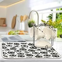 Vista 5 de Halloween Scary Face Dish Drying Mat Washnable Absorbent Dish Drying Pad For Kitchen Counter Mat Under Dish Drainer Tapete Para Cocina 16'' x 18