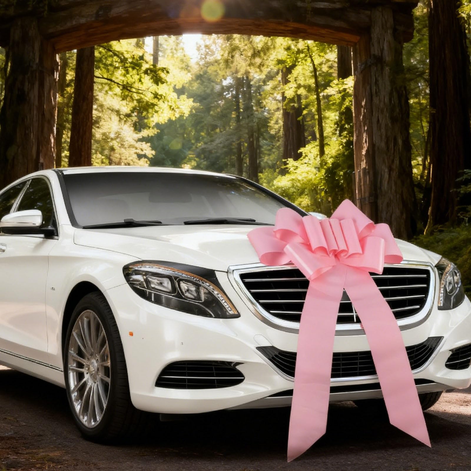 Lazo Gigante para el Coche, Gran Lazo Rosa para Coche, 76,2 cm, Enorme Lazo Grande para Regalos, Gran Lazo de Embalaje de Regalo como decoración para Navidad, la Nueva casa, el Coche,