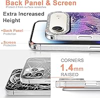 Vista 255 de I-MGAE-IN-AR - Funda diseñada para iPhone 12 y 12 Pro, diseño de mariposa plateada brillante, funda protectora de poliuretano termoplástico, suave