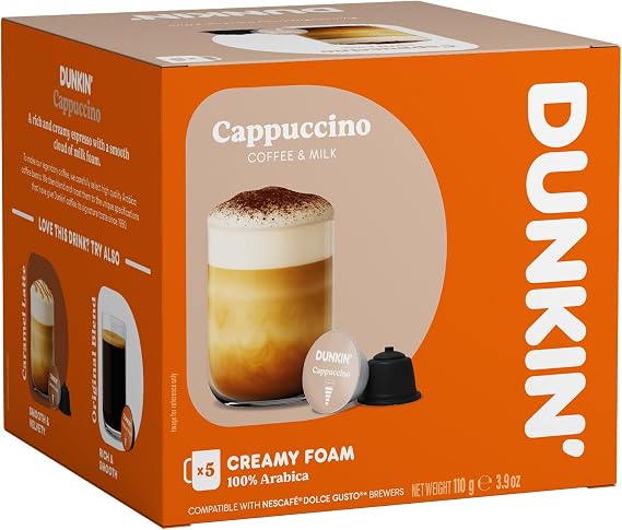 Dunkin' Dolce Gusto Capsules Cappuccino - 10 Capsules (Pack of 2)