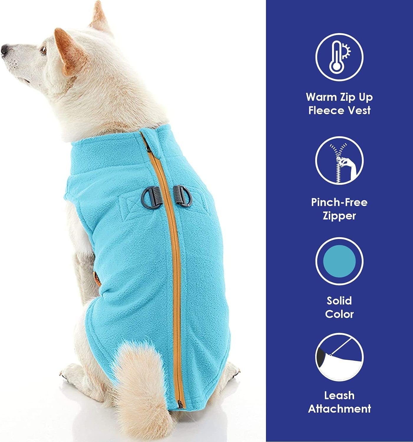 gooby zip up dog fleece