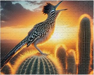 Greater Roadrunner Jigsaw Puzzle - Calls Loudly from The Top of a Cactus - Made in USA