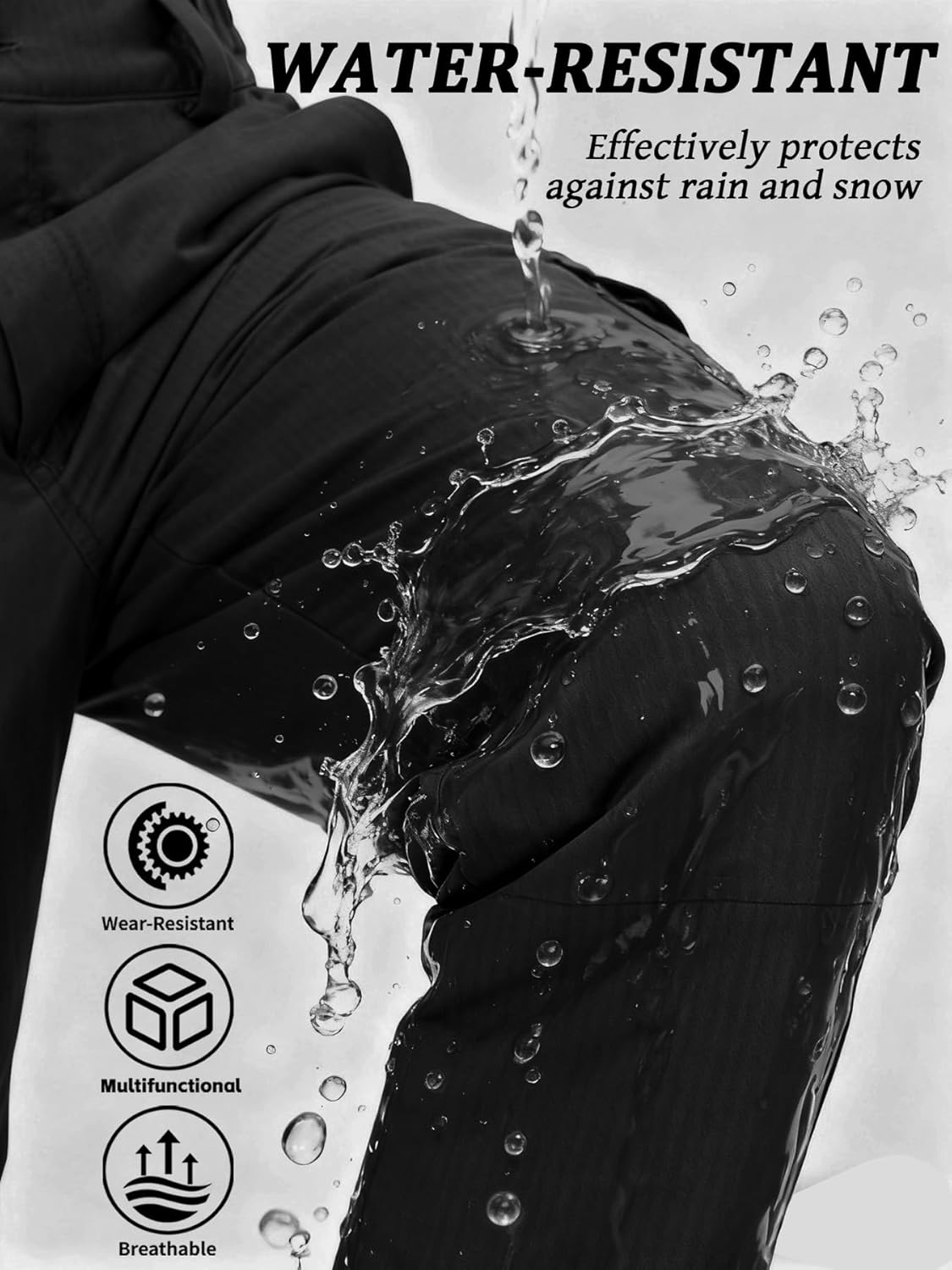 WAHYI Men's Winter Waterproof Insulated Pants Heat Reflective Lining Snow Ski Pants for Outdoor Work Hunting Hiking