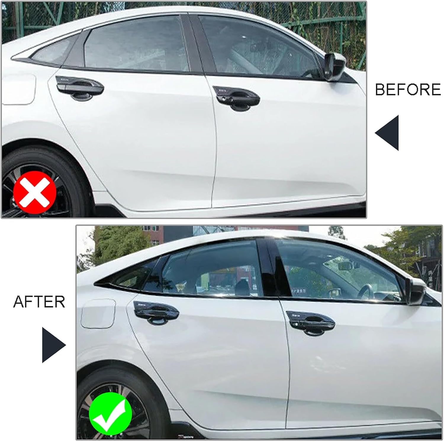 Car Door Pillar Posts Trim for Suzuki Vitara 2016 2017 2018 Outer Pillar Post Panel Covers, Door Window Moldings Stickers Anti Scratch Glossy