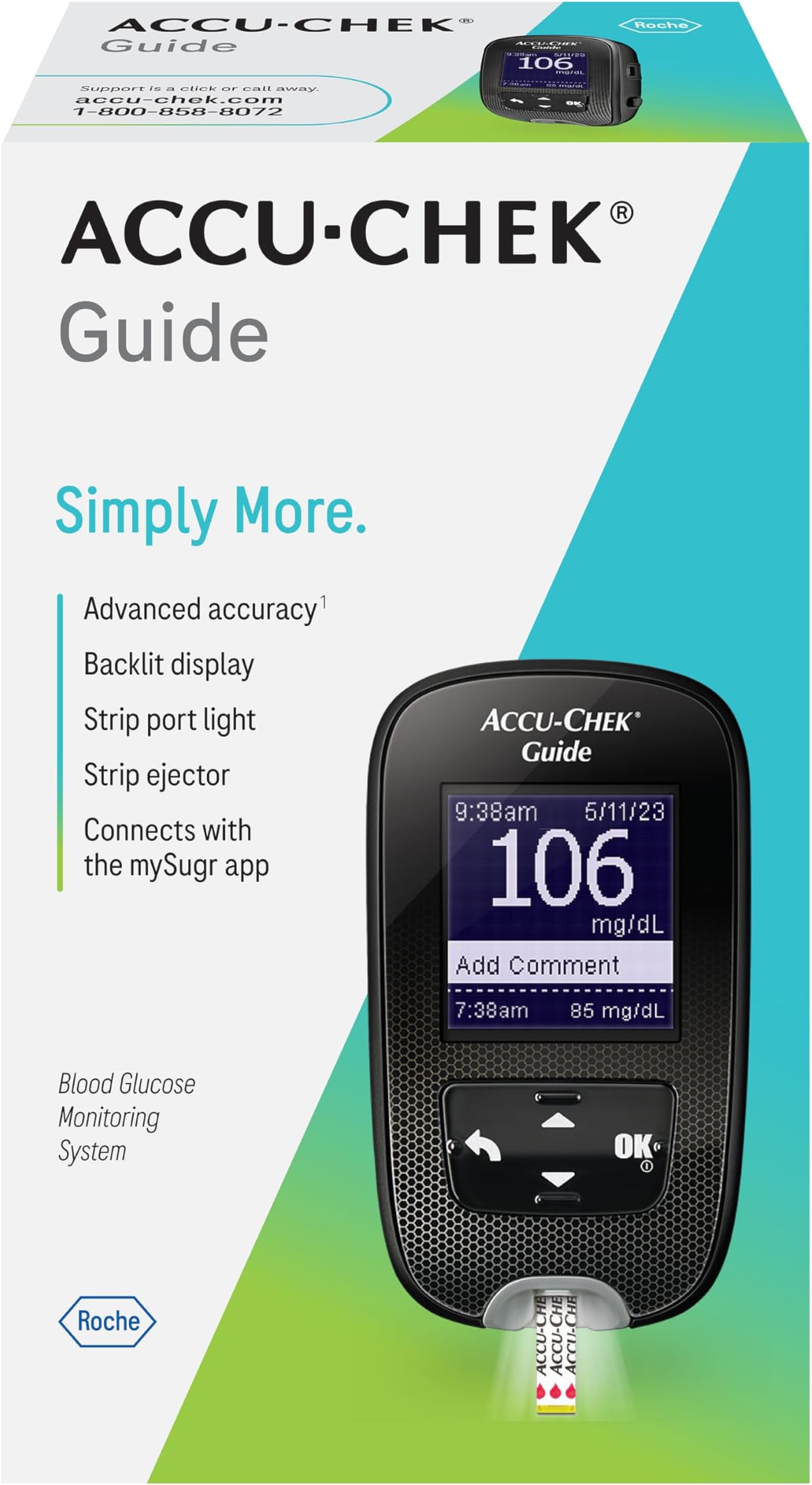 Accu-Chek Guide Diabetes Meter for Diabetic Blood Glucose Monitoring (Meter Only)