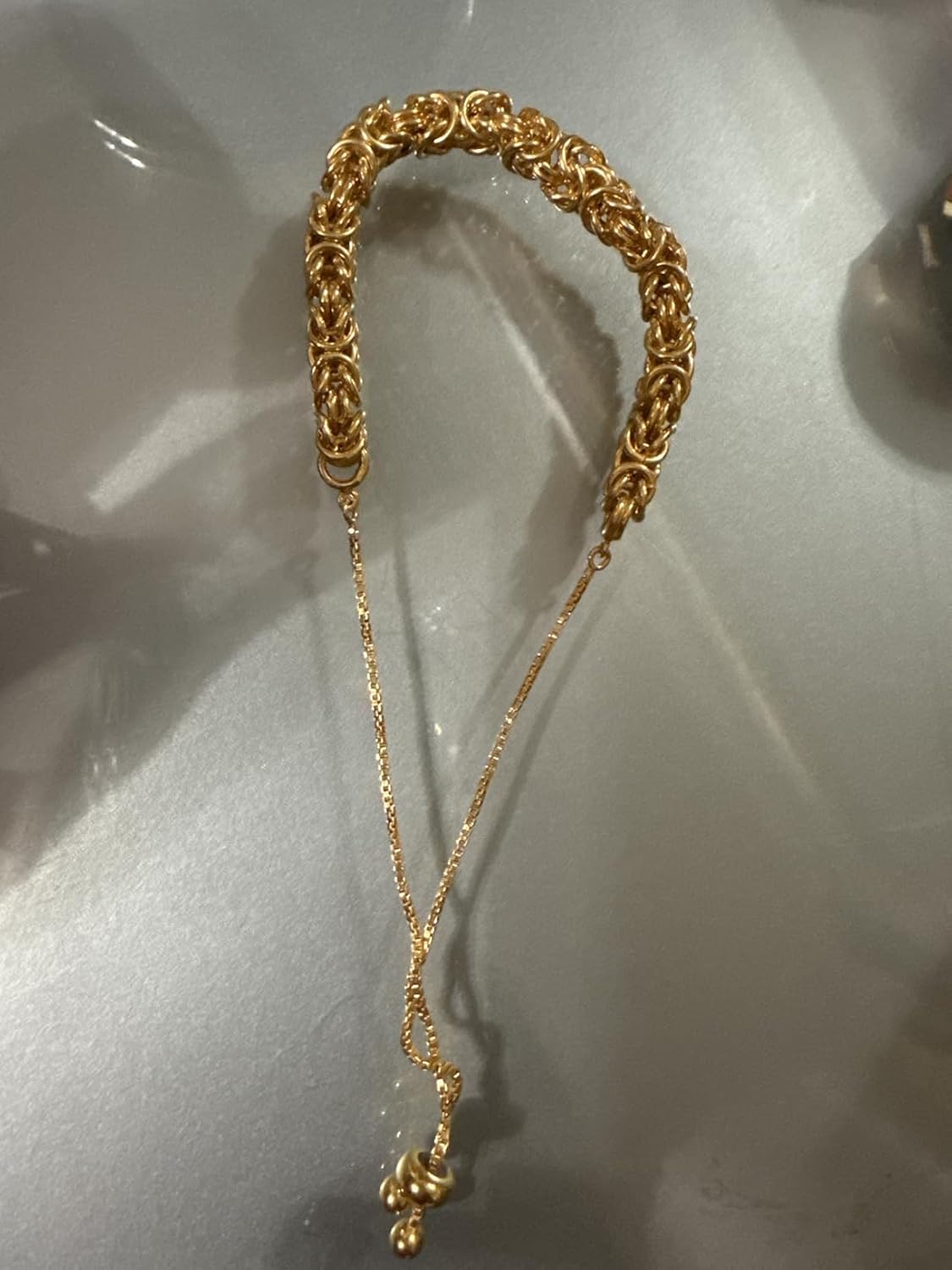 LeCalla 925 Sterling Silver Sliding Bracelet Italian Handmade Byzantine Adjustable Bolo Link Chain Bracelets for Women - Image 4