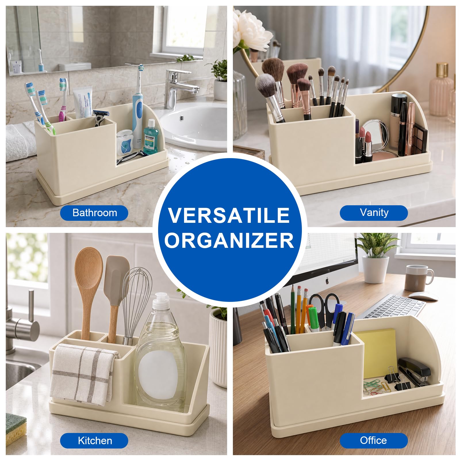 Portaspazzolino elettrico in silicone, 21 x 9 x 9 cm, portadentifricio da lavabo per il bagno, antiscivolo con foro di drenaggio, morbido e resistente agli urti, rimovibile, per la casa e l'ufficio