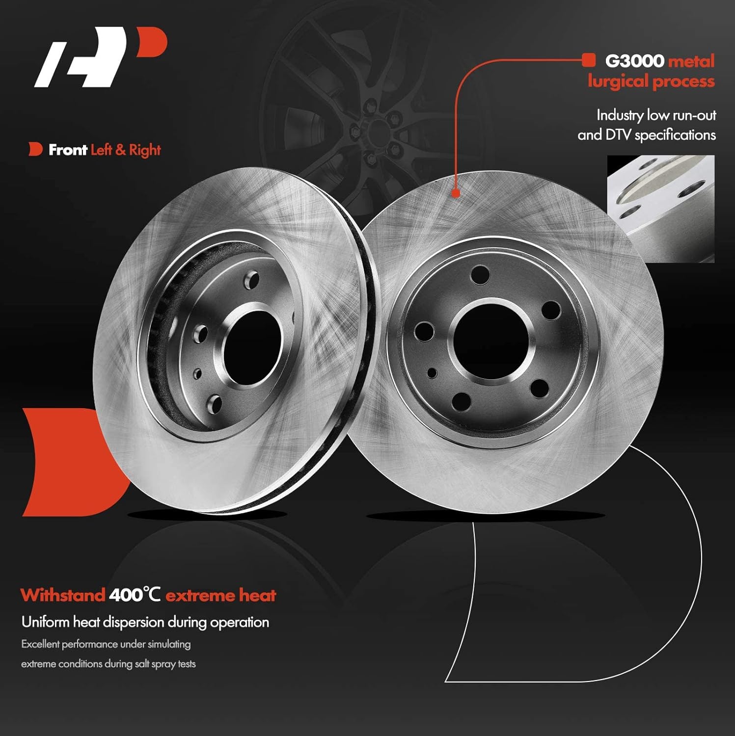 A-Premium 11.65 inch(296 mm) Front Vented Disc Brake Rotors + Ceramic Pads Kit Compatible with Select Buick and Chevy Models - LaCrosse 2012-2016, Regal 2011-2017, Malibu, Malibu Limited, 6-PC Set