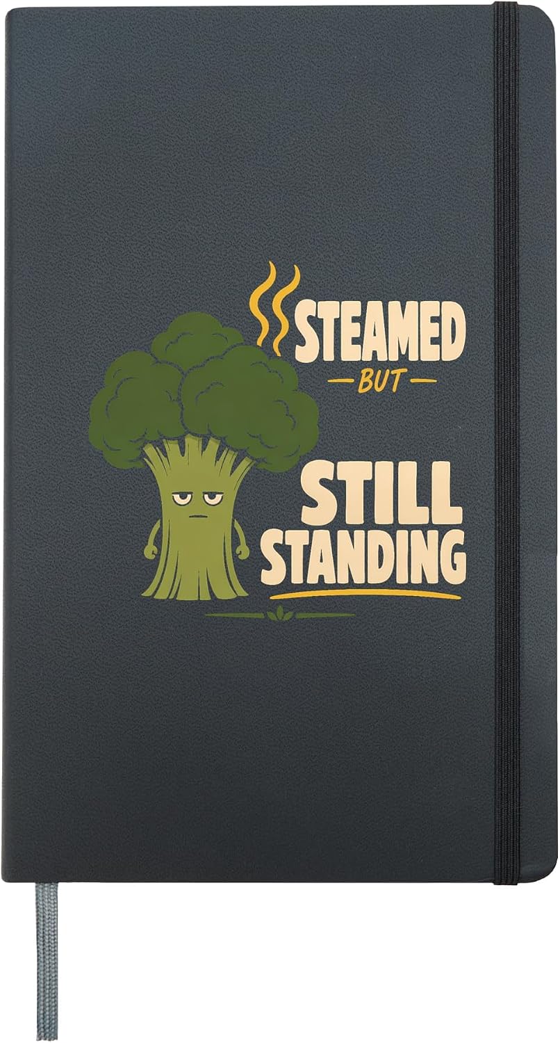 Broccoli Funny Broccoli Cute Vegetable Vegan Gift Hardcover Journal, Black