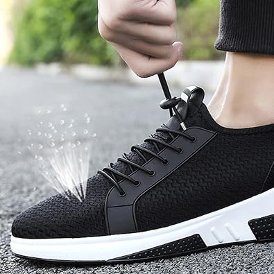 Mens Height Increasing Elevator Shoes Leather Casual Lifting Dress Business Sneakers for Men