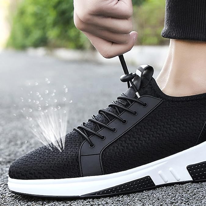 Mens Height Increasing Elevator Shoes Leather Casual Lifting Dress Business Sneakers for Men