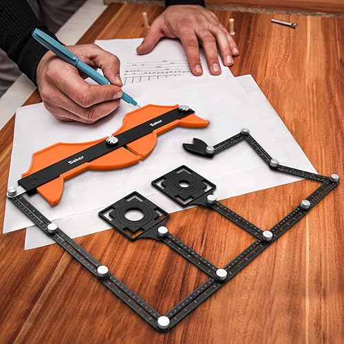 Vista 51 de Saker Herramienta para medir y duplicar contornos, bloqueo a 10 pulgadas, ajustable y precisa, ideal para duplicar formas irregulares en trabajos