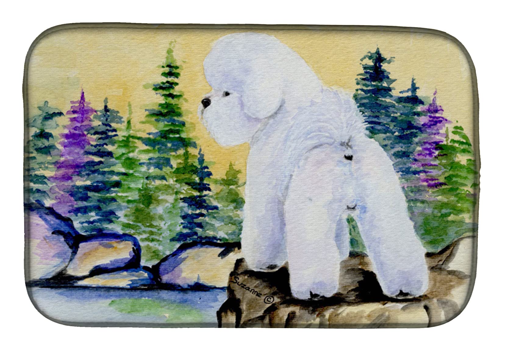 Tapis d'égouttoir vaisselle Bichon Frise, cadeau idéal pour les amoureux de chiens