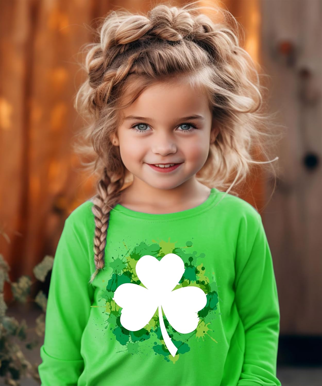 Kids St. Patrick's Day Shirts Boys Girls Unisex Irish Clover Long Sleeve T-Shirt Toddler Green Tee Cotton Tops 1-7T - Image 3