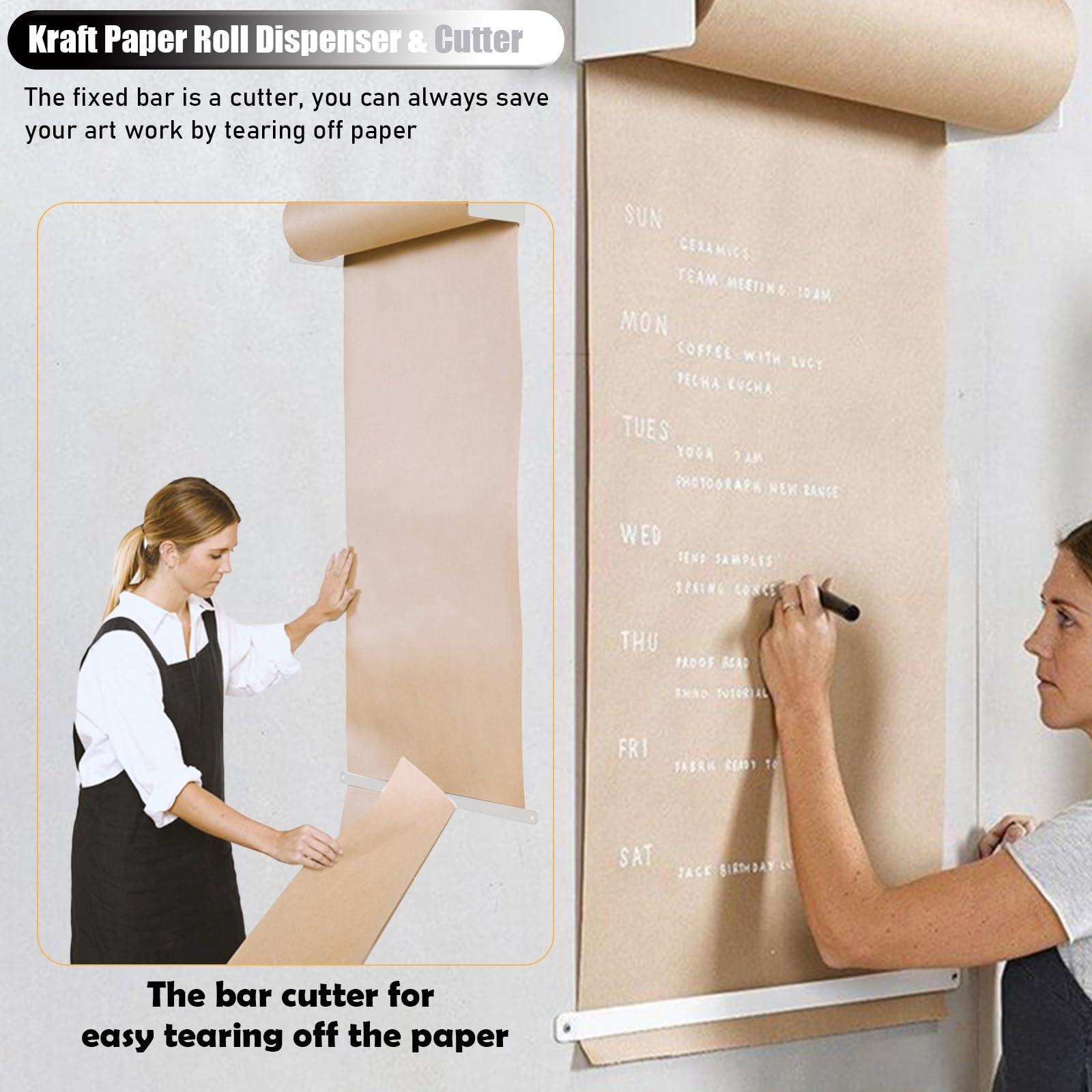 Lincia Wandmontierter Kraftpapierrollenspender – 30,5 Cm Breit, 30 M Lang, Inkl. Halter & Zubehör
