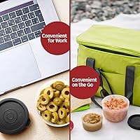 Vista 4 de Recipientes para condimentos con tapas, paquete de 8 unidades, 1.3 onzas. Recipiente para aderezo para ensalada para llevar, pequeños recipientes