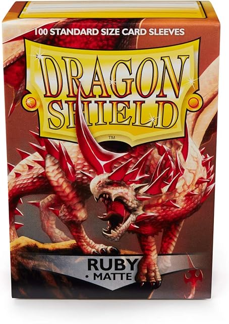 Dragon Shield ART11037 Matte Standard Size Sleeves 100pk-Ruby, Multicoloured