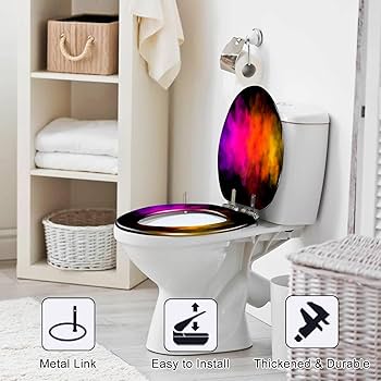Elongated Toilet Seat Rainbow colored Resin Toilet Seat Slow