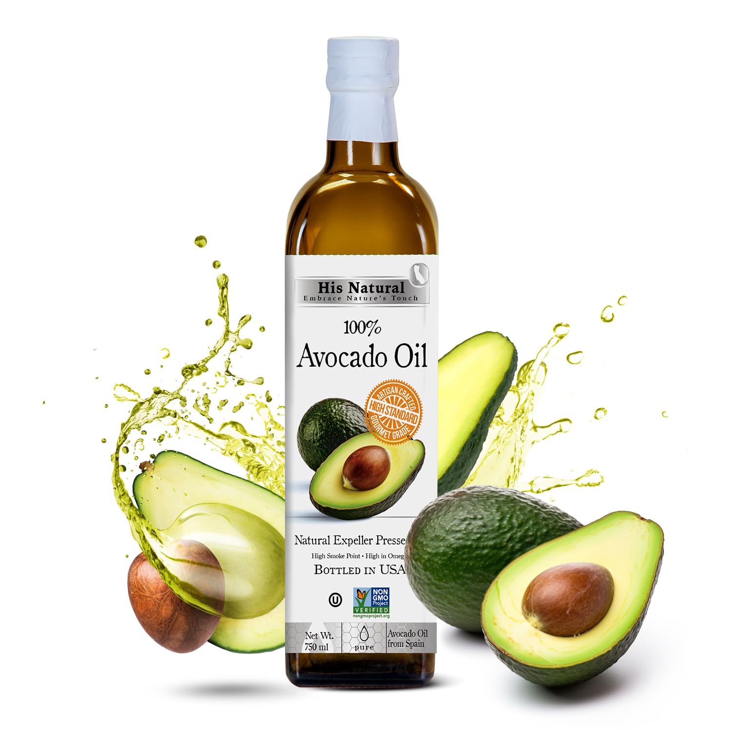 His Natural 100% Pure Avocado Oil High Heat High Barbados | Ubuy