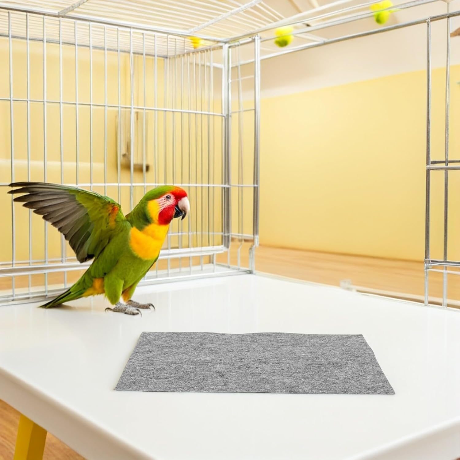 30pcs Disposable Bird Cage Liners Water Absorbent Precut Felt Mats for Parrot Rabbit Chicken Coop Cage Bedding Pet Accessories