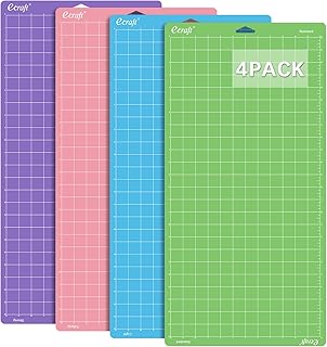 Ecraft Cutting mat for Cricut Explore One/Air/Air 2/Maker: (Standard,Light,Strong,Fabric) Adhesive Sticky (12×24 inch,4pack) Variety Quilting Replacement Accessories Vinyl Craft Cut Mats
