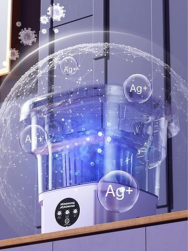 Miniatura 6 de Lavadora plegable, mini lavadora de alta capacidad de 8 L, con 3 modos de limpieza profunda, lavadora pequeña media automática para ropa de bebé,