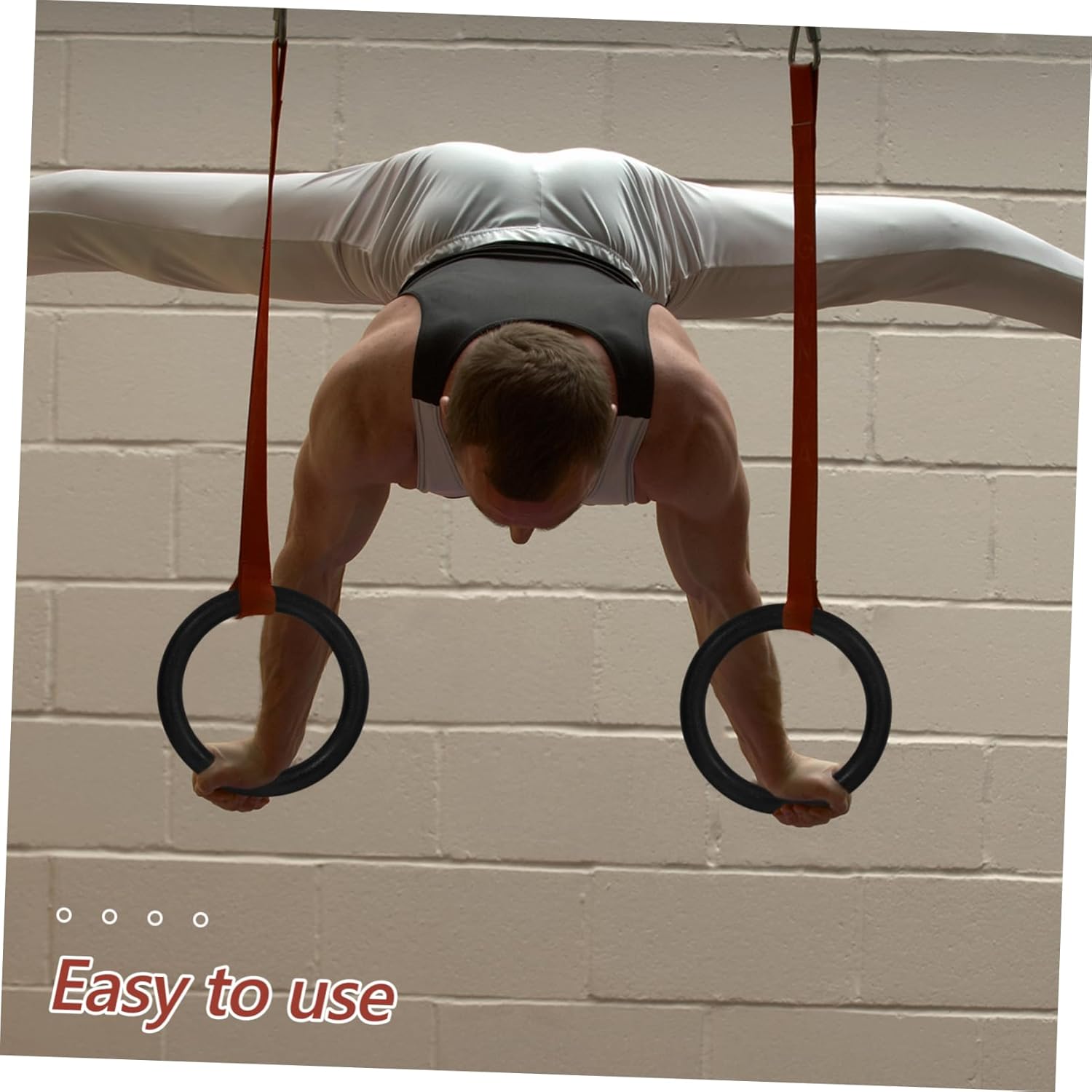 2pcs Replacement Fitness Rings Gymnastic Workout Rings for Full Body Exercises Push-ups Pull-ups Dips and More for Gym Home