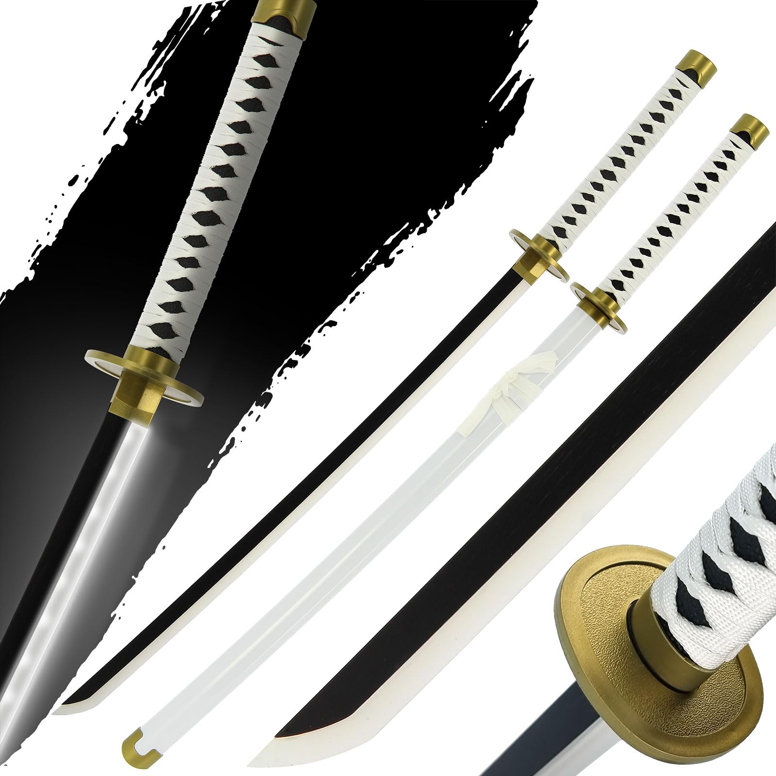 LED Anime Sword Battery Powered Light Up Cosplay Prop, Luminous Bamboo Blade Display Sword for Anime Fans, Collectors, Photoshoots and Cosplay Events, 104cm, Age 14+