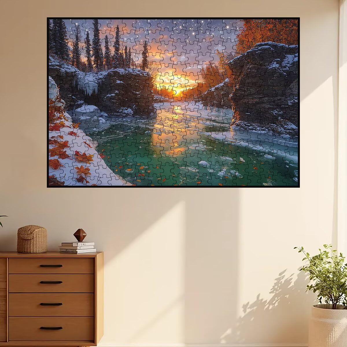 Puzzle 3000 sztuk zima puzzle natura puzzle 3000 dorosłych puzzle dla dorosłych z pudełkiem prezentowym, drewniane puzzle wyzwanie dla całej rodziny, oryginalne prezenty dla kobiet -2764
