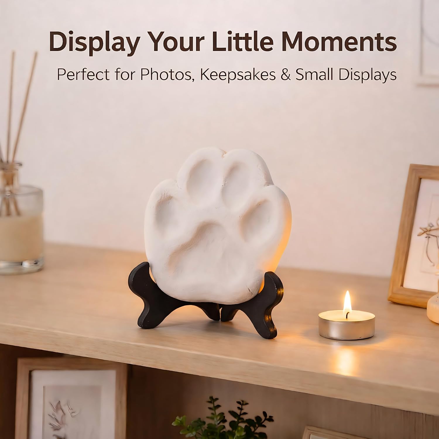 Artliving Black 4" Wood-Like Plastic Easels Plate Display Stands Picture Frame Stand Holder-Set of 4