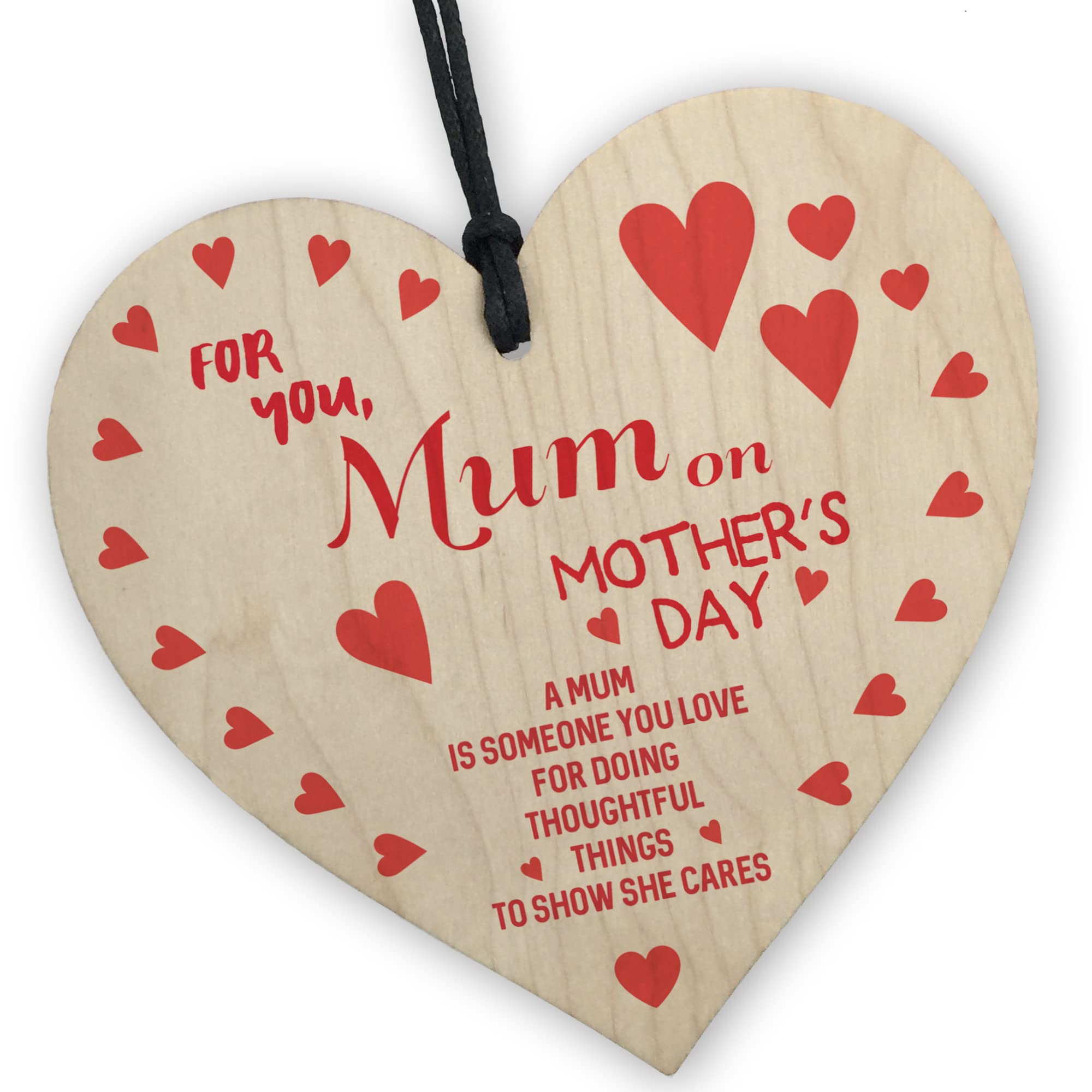 Red Ocean For You Mum On Mothers Day Gift Wooden Heart Mum Gifts From Daughter Son Thank You Gifts For Her