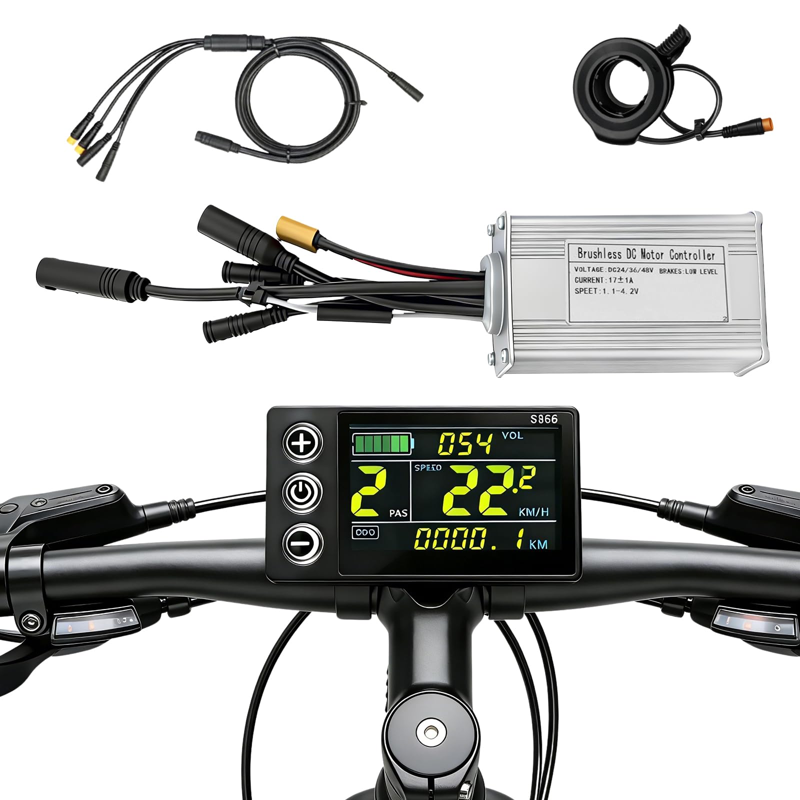 Controller Senza spazzole per Motore, modalità Tripla 17 A, DC 24 V, 36 V, 48 V, in Alluminio, per Scooter elettrici, 250 W